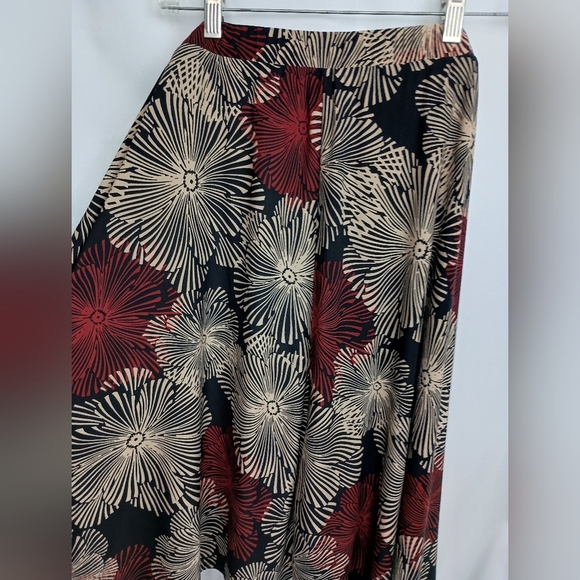 Gilli Boho Black Red Dark Romantic Whimsigoth Geometric Floral Maxi Skirt - Picture 5 of 6